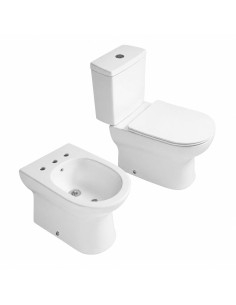 Combo Inodoro Largo Mochila y Bidet Triple Agujero Nilo